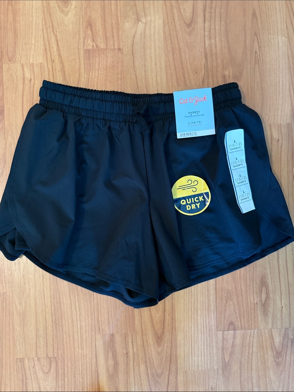 Cat & Jack Black Girl Quick-Dry Athletic Shorts